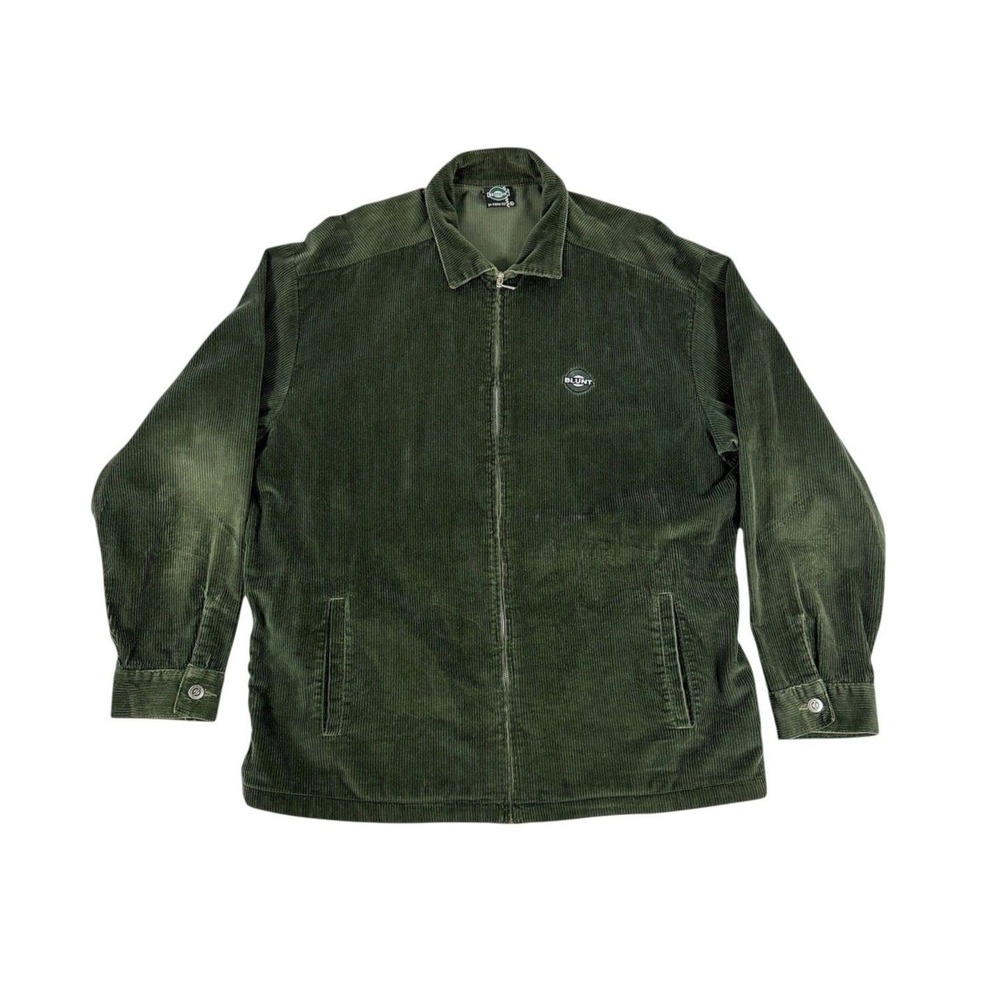 Vintage 90s Blunt Skateboarding Corduroy Jacket Olive Green XL Made in USA
